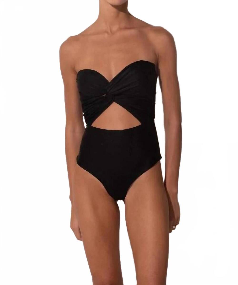 NEW ANCORA women's draped one piece in black